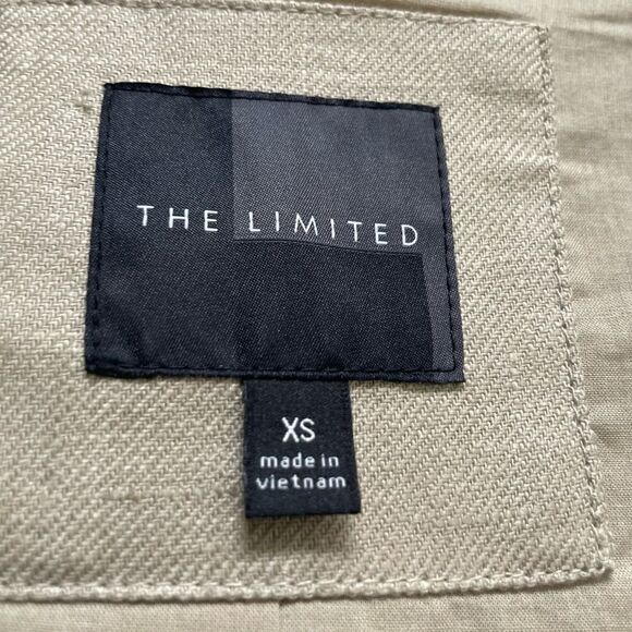 The Limited Khakhi Vest XS V Neck Elastic Waist ButtonPockets Sleeveless NWOT - Picture 7 of 11